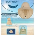 thumbnail image 4 of UPF 50+ Sun Protection Hat for Unisex Adult UV Solar Protection Wide Brim Outdoor Beach Fishing Bucket Bonnie Cap Visor with Neck Flap Breathable Mesh Lightweight Foldable Windproof C Khaki, 4 of 5