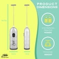 thumbnail image 3 of Café Casa Frothy Hand Mixer and Milk Frother, Battery-Operated Foamer, Stainless Steel Drink Mixer for Expert Lattes Milkshakes Matcha Cappuccinos Dalgona Coffee, 2-Speed Handheld Electric Mixer, 3 of 6