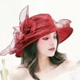 thumbnail image 2 of Sombrero para el sol para mujer, sombrero de copa de malla, sombrero para el sol de verano, sombrero retro para exteriores, sombrero para playa, francés, europeo y americano, 2 of 5