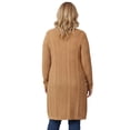 thumbnail image 3 of Turtle Bay New York Women’s Cable Knit Duster Cardigan, Open Front, Longline with Pockets, 3 of 5
