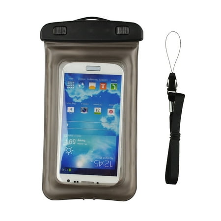 Waterproof Case Smartphone Dry Pouch (Gray) w/ Neck Lanyard - Compatible w/ iPhone XR/XS/XS Max/X/8+ Galaxy S10+/S9+ Note 9/8 Pixel 3 XL Phones up to 6.5” Great for Swim Pool Beach Bath