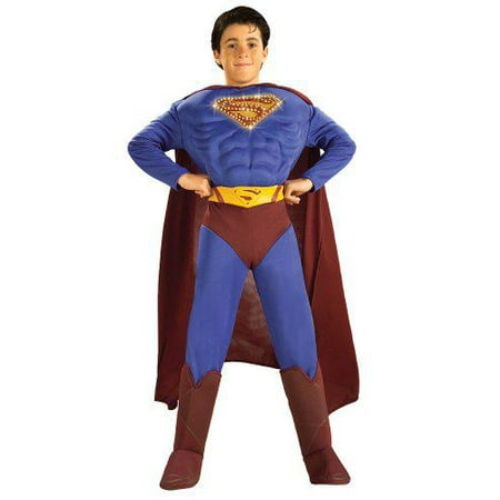 dc comics deluxe fiber optic muscle chest superman child's costume