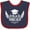 Navy and Red, variant on Inktastic Grad Squad with Graduation Cap and Wings Boys or Girls Baby Bib