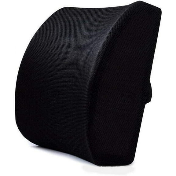 TIFOR Lumbar Support Pillow for Chair to Assist with Back Support with Removable Washable Cover and Firm Insert to Ease Lower Back Pain while Improving Posture,12.6x12.6,Contoured Foam,Elite,Black