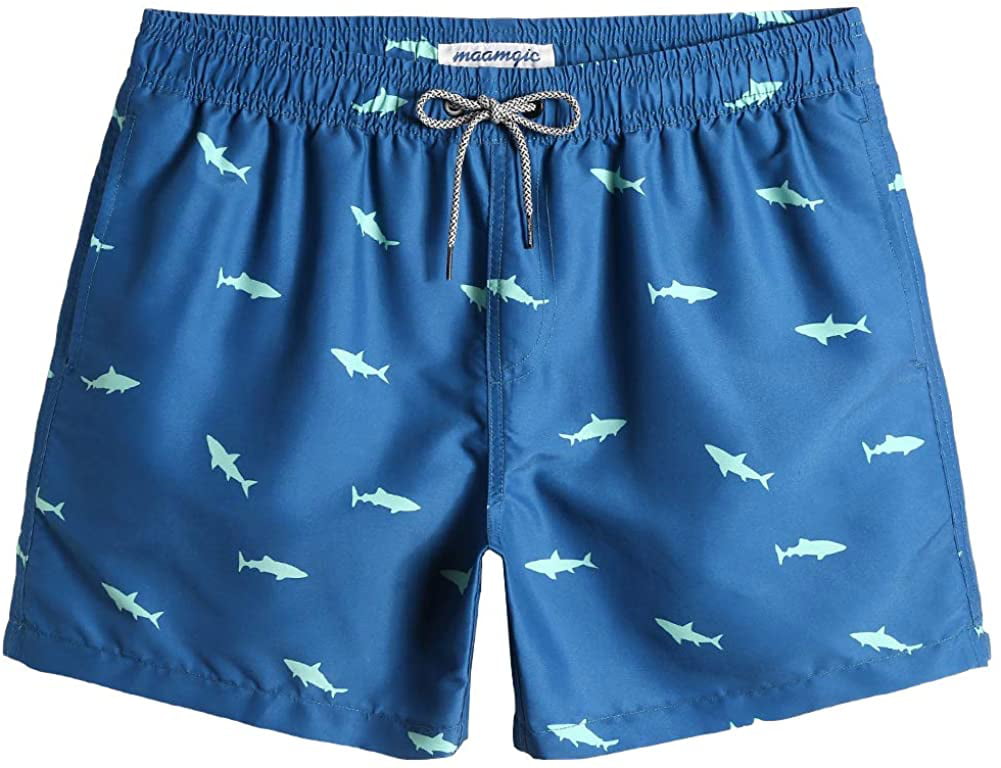 maamgic Mens Swim Trunks 5 with Mesh Lining Quick Dry Bathing Suits for Men Swim Shorts Swimwear 