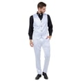 thumbnail image 3 of Tazzio Skinny Fit Shiny Satin Tuxedo 3 Piece Suit Set with Bowtie, 3 of 4