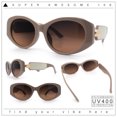 thumbnail image 2 of Womens Oversized Oval Mod Luxury Fashion Plastic Sunglasses Beige - Brown, 2 of 8