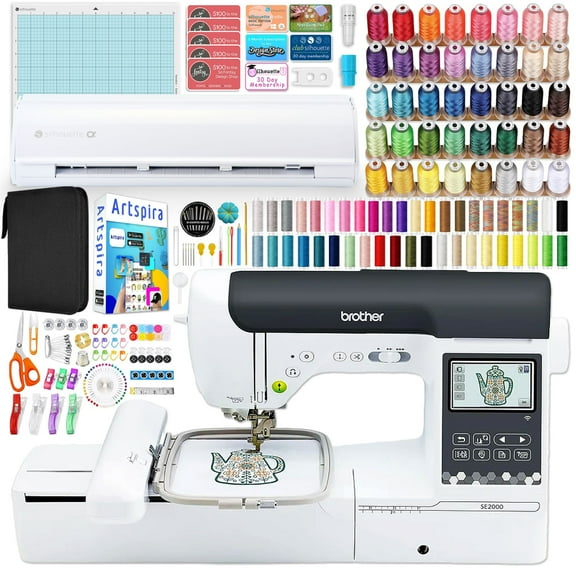 Brother SE2000 Embroidery & Sewing Machine Bundle w/ Silhouette Cameo 5
