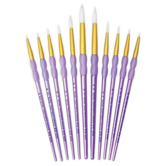 RCC 305 | Crafter's Choiceâ„¢ 11pc White Taklon Round Brush Set