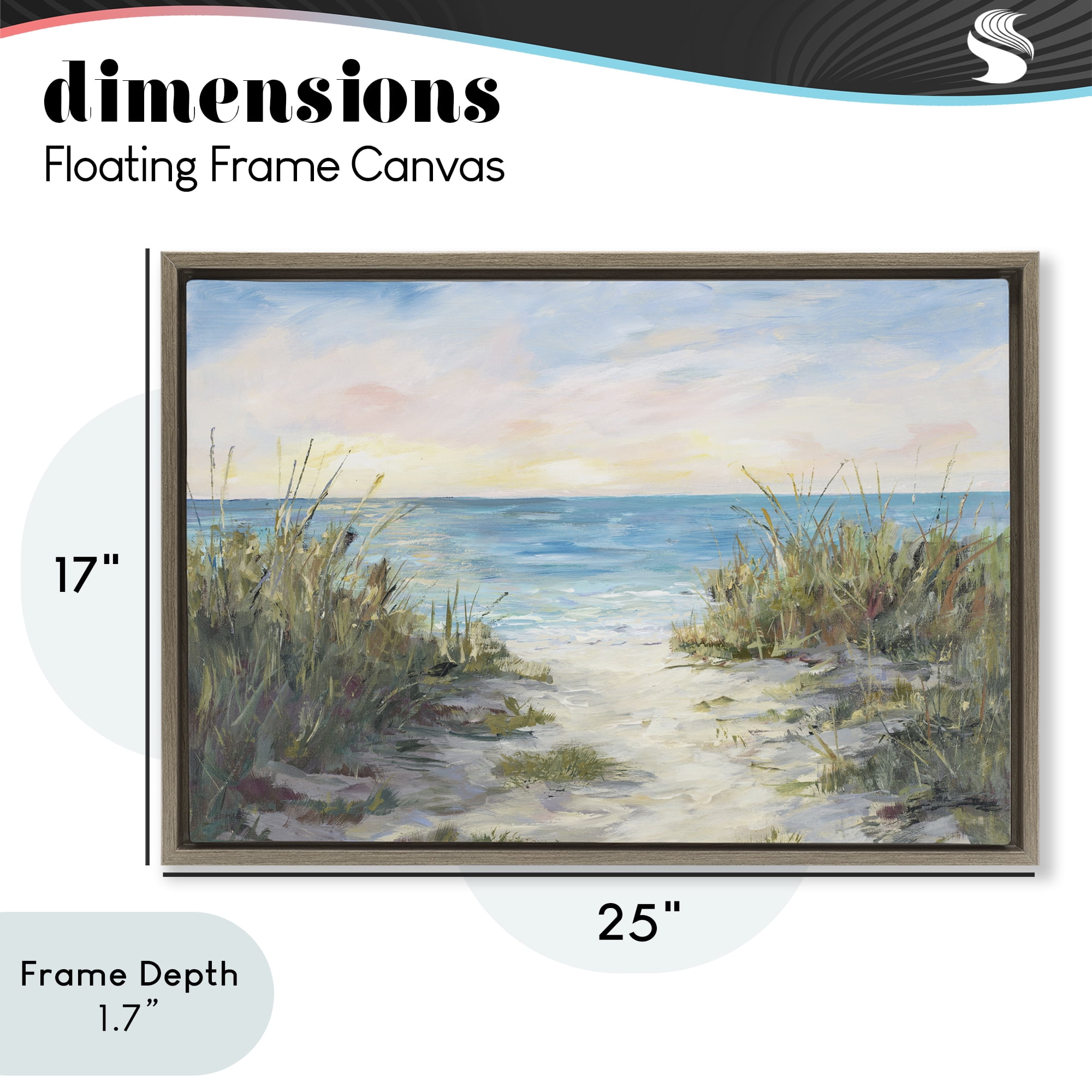 Stupell Industries Walk To The Beach Brown Framed Floater Canvas Wall Art, design by Julie DeRice