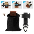 thumbnail image 6 of Foldable Drawstring Bag Pouch with Drawstring & Buckle Belt Leather Tool for Camping Treasures Beachcombing Mushroom Hike , Black, 6 of 9