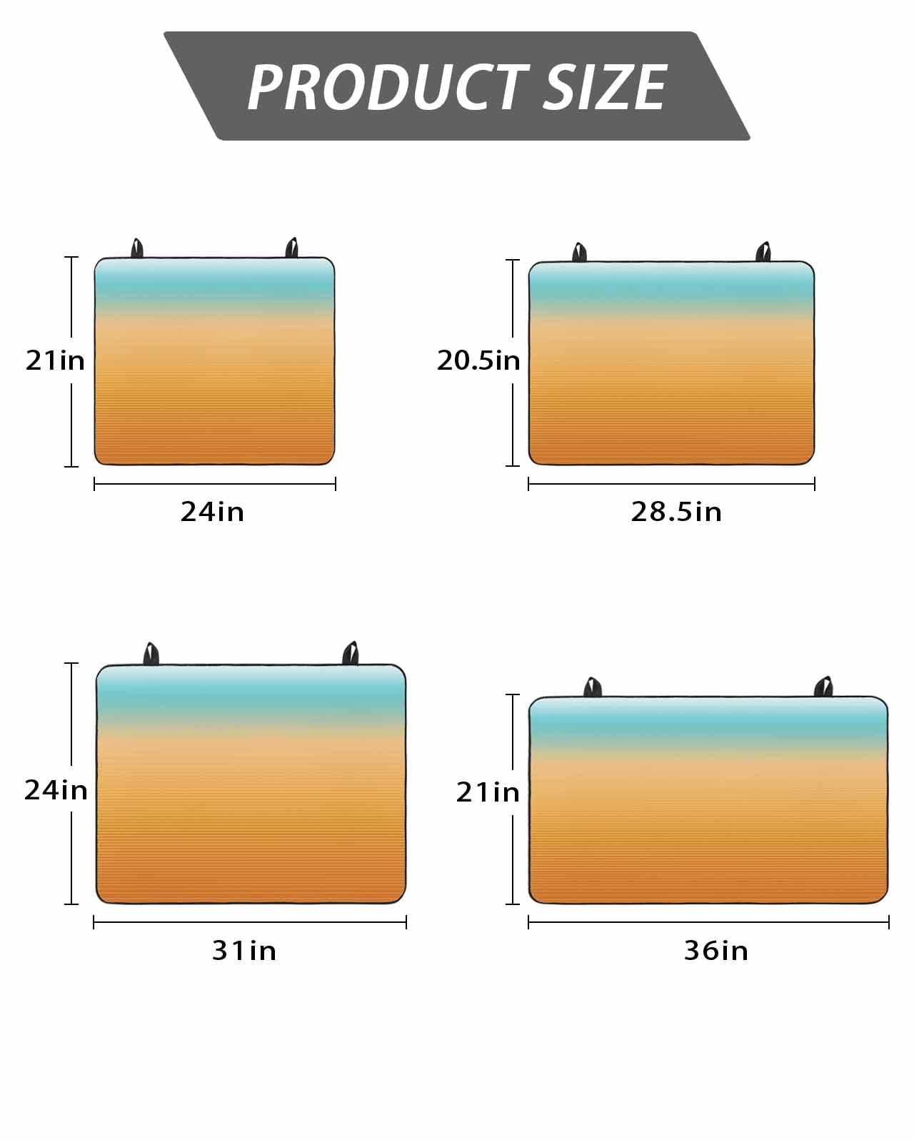 Stove Top Covers for Electric Stove, Teal Orange Ombre Glass Stovetop Cover Protector, Modern Geometric Striped Abstract Art Induction Cooktop Protector Oven Mat for Kitchen Countertop 24"x21"