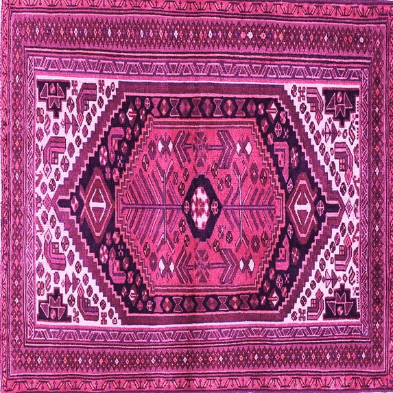 Ahgly Company Indoor Square Persian Pink Traditional Area Rugs, 6' Square
