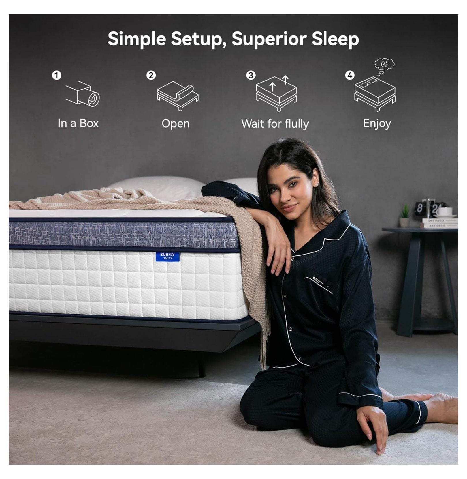 Twin Mattress, 8 Inch Twin Size Mattress in a Box, Memory Foam Individual Pocket , Medium Firm , Isolation, Ideal for All Sleep Positions, Certified