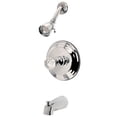 thumbnail image 2 of Kingston Brass KB2631WCL Celebrity Tub & Shower Faucet With Single Crystal Octagonal Knob Handle, Polished Chrome, 2 of 2