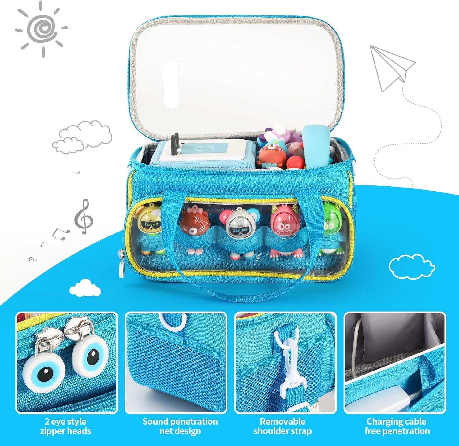 Carrying Case for Toniebox, Storage Carrier Bag for Tonie Characters with Shoulder Strap and Handle