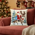 thumbnail image 2 of CuiLiyq Christmas Pillow Covers, 17.7" x 17.7" Decorative Pillow Cases With Soft Fabric Hidden Zipper, Santa Claus Print Pillow Covers For Home Holiday Party Sofa Bed Decoration (G), 2 of 7