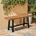 thumbnail image 2 of VINGLI Outdoor Bench with Metal Legs Rustic, Wood Dining Bench Indoor Outdoor Porch Bench for Yard Garden Dining, 2 of 7