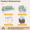 thumbnail image 3 of Outdoor Aluminum 5-Seat Patio Furniture Set with 2 Swivel Rocking Chairs & 37,000 BTU Fire Pit Table, All Weather White, for Pool Garden, 3 of 12