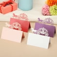 thumbnail image 4 of 50Pcs Wedding Place Cards, Laser Cut Wedding Car Table Place Cards for Table Setting Wedding Reception Buffet, White, 4 of 6