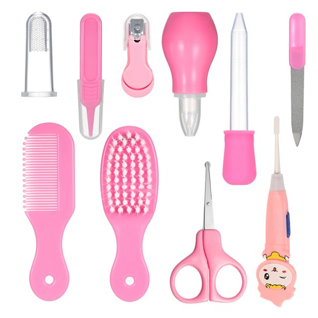 Kit de cuidado del bebé Irfora Kit de cuidado y cuidado de la salud del bebé 10 PCS Oreja con peine ligero Cortaúñas Aspirador nasal Alimentador de alimentos Recién nacido Bebé Ducha Cuidado Juego de Irfora Kit de cuidado del bebé