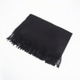 thumbnail image 5 of Puntoco Clearance Women'S Winter Warm Scarf Solid Color Scarf Tassel Knitted Scarf Black, 5 of 5