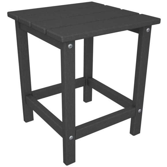 POLYWOOD ECT18BL Long Island Table d'Appoint 18 Pouces, Noir