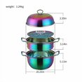 thumbnail image 4 of QIBOORUN 3 Tier Premium Heavy Duty Stainless Steel Steamer Pot Set Includes 2 Tier Cooking Pot, 1 Steaming Septa and Pot Lid | Stack, Steam Pot Set for All Cooking Surfaces -Rainbow, 4 of 15