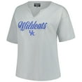 thumbnail image 2 of Women's Fanatics Gray Kentucky Wildcats Plus Size Winning Gear Notch Neck T-Shirt, 2 of 3