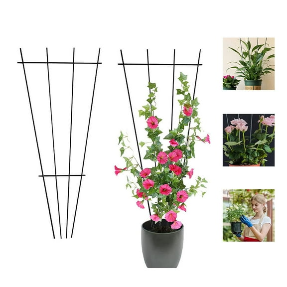 ZOUYUE 15.75” x 7.48” Green Iron Round Plant Trellis (2 Count)