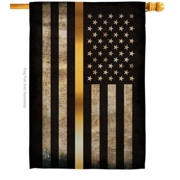28 x 40 Po Mince Drapeau de la Maison en Ligne d'Or avec le Service des Forces Armées à Double Face Décoratifs Drapeaux Décoration Bannière Jardin Jardin Cadeau