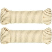 SteadMax 100 ft. Natural Cotton 3/16 inch Rope, Cream (2 Pack, 50ft Each)