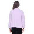 thumbnail image 3 of Casual Nights Women's Button Front Jacquard Terry Fleece Sleep Bed Jacket Top with Pockets, 3 of 5