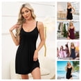 thumbnail image 6 of Sleeveless Nightgowns for Women O Neck Camisole Chemise Nightgown Adjustable Spaghetti Strap Racerback Sleep Dress Sexy Sleepwear Dress for Women, S-XXL, 6 of 11