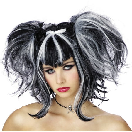 Black White Bad Fairy Wig Adult Halloween