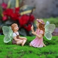 thumbnail image 4 of Flower Fairies Resin Ornament, Miniature Garden Pot Decoration, Cute Home and Office Figurine, Plug-In Resin Figurine Collectible for Gift and Decor, 4 of 9