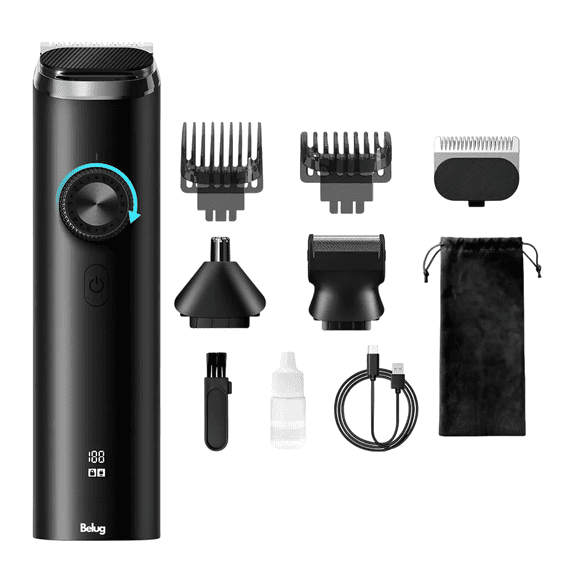 Cortadora De Cabello Belug Eléctrica Para Barba 8 en 1 Pelo De Nariz NEGRO