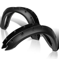 Spec-D Tuning 4PC Front   Rear Black Pocket Style Rivet Bolt On Fender Flares Compatible with 2009-2018 Dodge Ram 1500