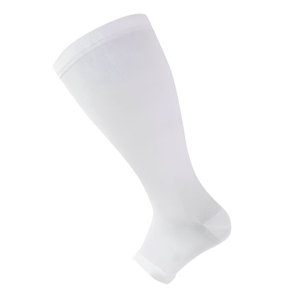 TELOLY Plus Size Open Toes Compression Socks for Men & Women, Wide Calf Toeless Stockings Support Stocking for Circulation, Leg Skin Protector Sleeves