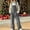 Gray, variant on Women's Corduroy Overalls Wide Leg Bib Jumpsuit Adjustable Straps with Pockets Loose Fit Casual Long Pants for Fall Winter Daily Wear Comfortable Vintage Style