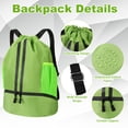 thumbnail image 2 of Bocaoying 3-Compartment Sports Drawstring Backpack, Water-Resistant Gym Bag with Wet/Dry Separation, Side Pockets & Zipper Pocket, Lightweight Swim Soccer Basketball Sack, 2 of 7