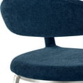 thumbnail image 6 of Diaz Morgan 5 Piece Round Glass Dining Table Set with Blue Fabric, 6 of 8