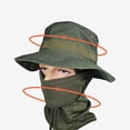 thumbnail image 4 of Unisex Bucket Hat VLOOCKLW Outdoor UV Sun Protection Wide Brim Hat with Face Cover & Neck Flap F, 4 of 7