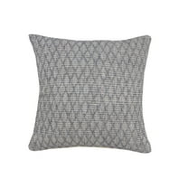 LR Home Ox Bay Hand-Woven Gray Diamond All-Natural Cotton Pillow Cover