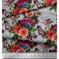 thumbnail image 2 of Soimoi Poly Georgette Fabric Geometric,Leaves & Peony Floral Print Fabric by Yard 42 Inch Wide, 2 of 3