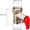 thumbnail image 2 of Water Heater Pressure Relief Valve, Safety Valve, Nickel Plated Brass Safety Valve, Suitable for Electric Water Heater 0.8 MPa Red Tokaneit, 2 of 4