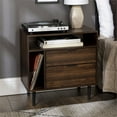 thumbnail image 2 of Lincoln Ensemble de Tables de Chevet de Chambre Moderne en Noyer Foncé, 2 of 10