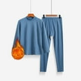 thumbnail image 2 of Toimothcn Solid Color Basic Thermal Underwear Sets Thickened Fleeced Long Sleeve Round Neck Slim Fit Shirts Pants Outfits Leisure Men'S Homewear, 2 of 4