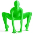 thumbnail image 3 of AltSkin Adult/Kids Full Body Stretch Fabric Zentai Suit Costume - Green (Medium), 3 of 4