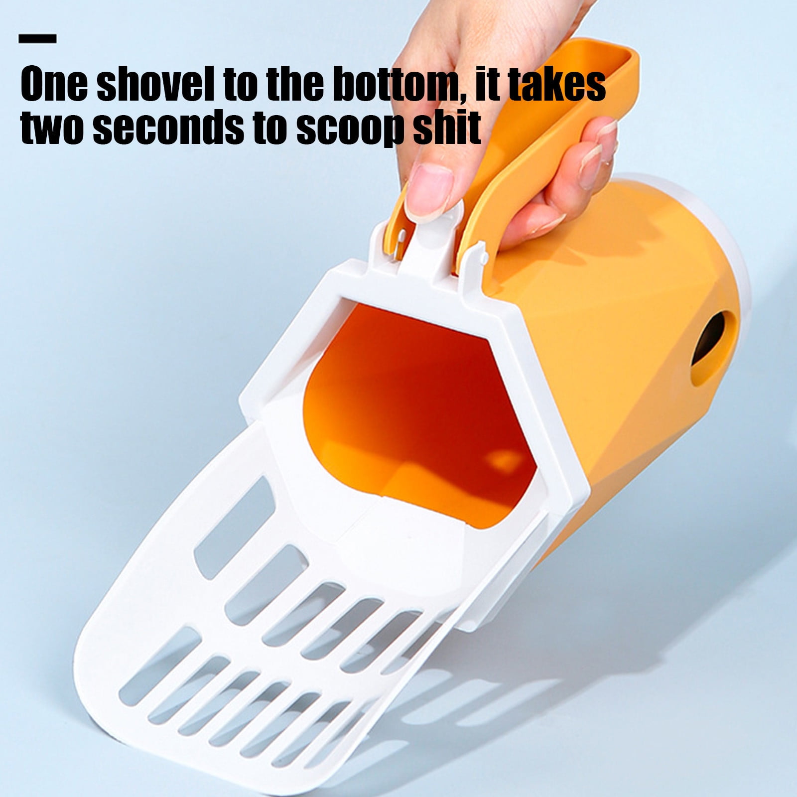 Nebwoak Self-Filtering Cat Litter Scoop - Durable ABS Plastic, Ergonomic Non-Slip Handle, Smooth Edges, Fits Most Litter Boxes (Yellow)